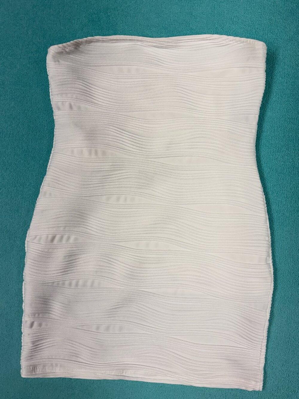 SHEIN PS Bodycon Strapless Lined White Short Dress